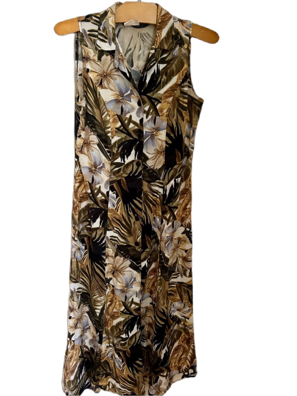 Vintage 90s Tropical Floral Rayon Maxi Dress – Made in Canada – Size 5